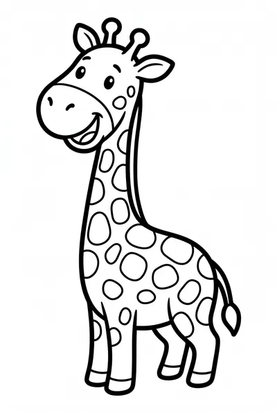 Playful Baby Giraffe Smiling