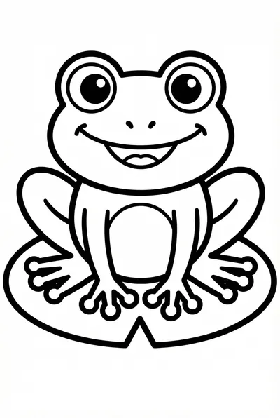 Friendly Cartoon Frog On Lily Pad