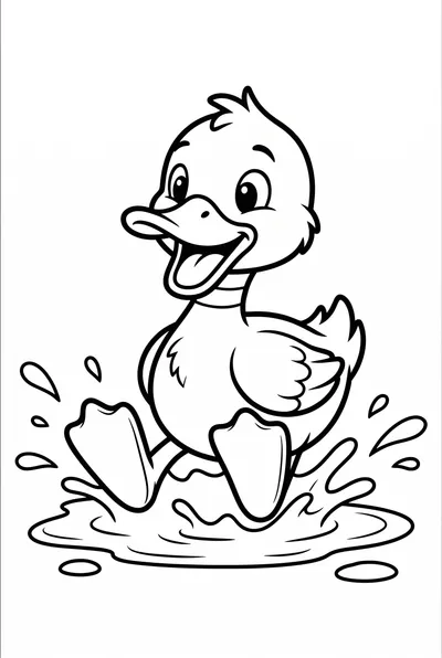 Super Cute Duck Splashing Joyfully