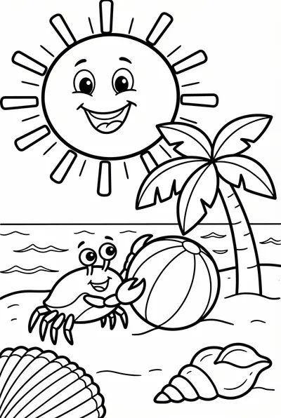 Cheerful Summer Beach Scene