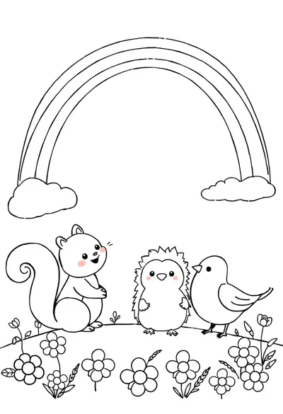 适合幼儿的可爱卡通涂色页