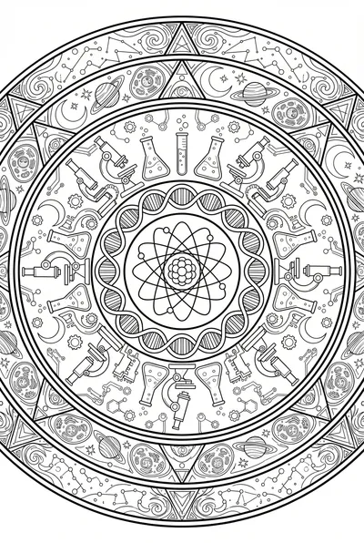 Intricate Science Mandala Design