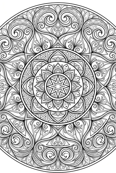 Intrincado Mandala Circular Simétrico