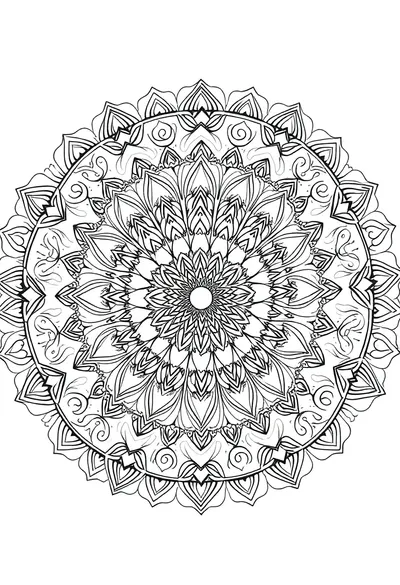 A Beautiful, Intricate, And Perfectly Symmetrical Circular M Coloring Page