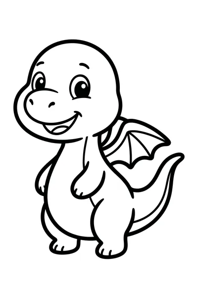 Cute Friendly Cartoon Dragon