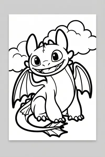 Happy Toothless Dragon Sitting Playfully