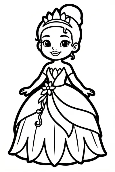 Princesa Tiana con su Vestido de Gala