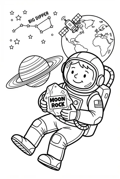 Astronauta Explorando el Espacio con Planetas