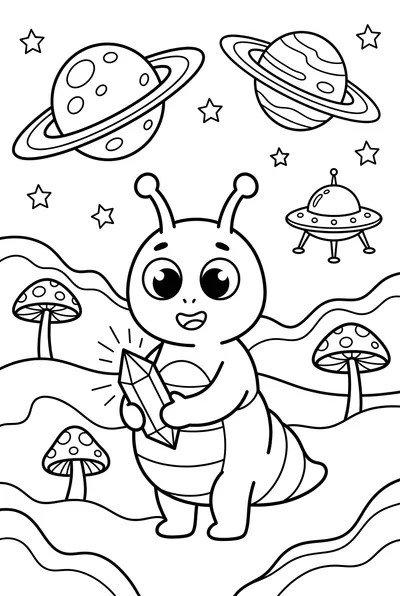 Curious Alien With Crystal