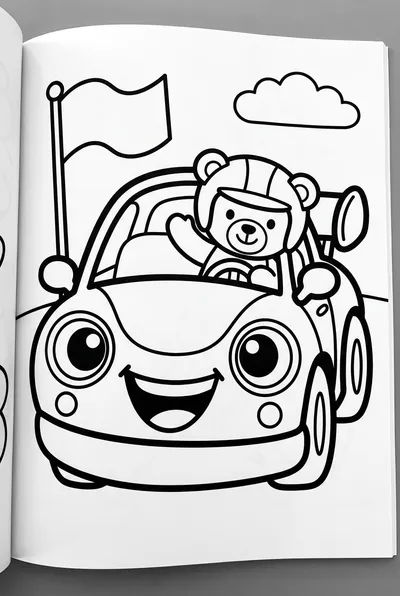 Chunky Race Car With Teddy Bear Driver