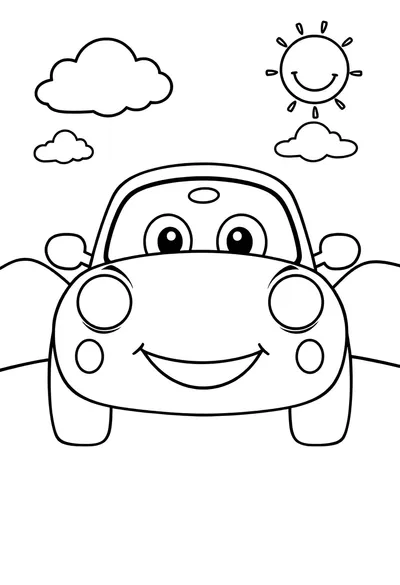 Simpático coche cartoon