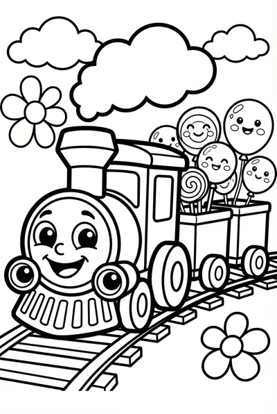 Tren de Juguete Alegre con Golosinas