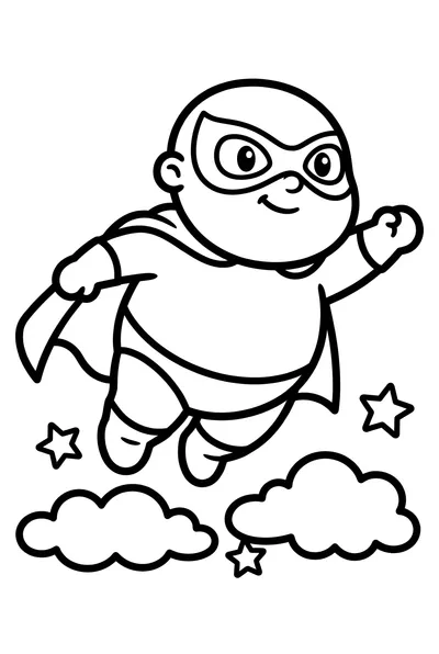Superhéroe Feliz con Capa y Antifaz