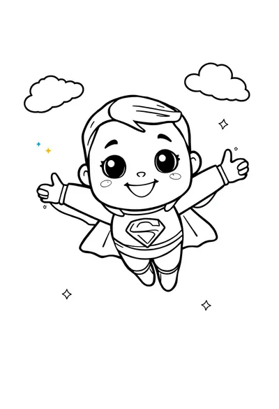 Children's Coloring Page, A Super Cute And Friendly Cartoon  Coloring Page