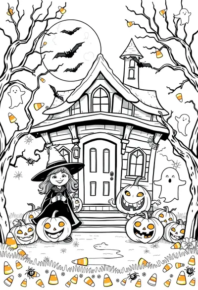 Arte de Líneas Negras sobre Fondo Blanco, Calidad Imprimible, Página para Colorear Estilo Caricatura