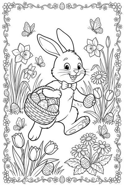 Cheerful Easter Bunny In Spring Garden
