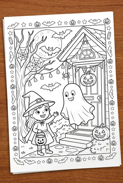 Escena Alegre de Truco o Trato de Halloween