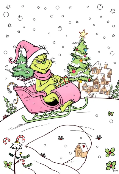 A Cheerful, Easy-to-color Cartoon Scene, Capturing The Spiri Coloring Page